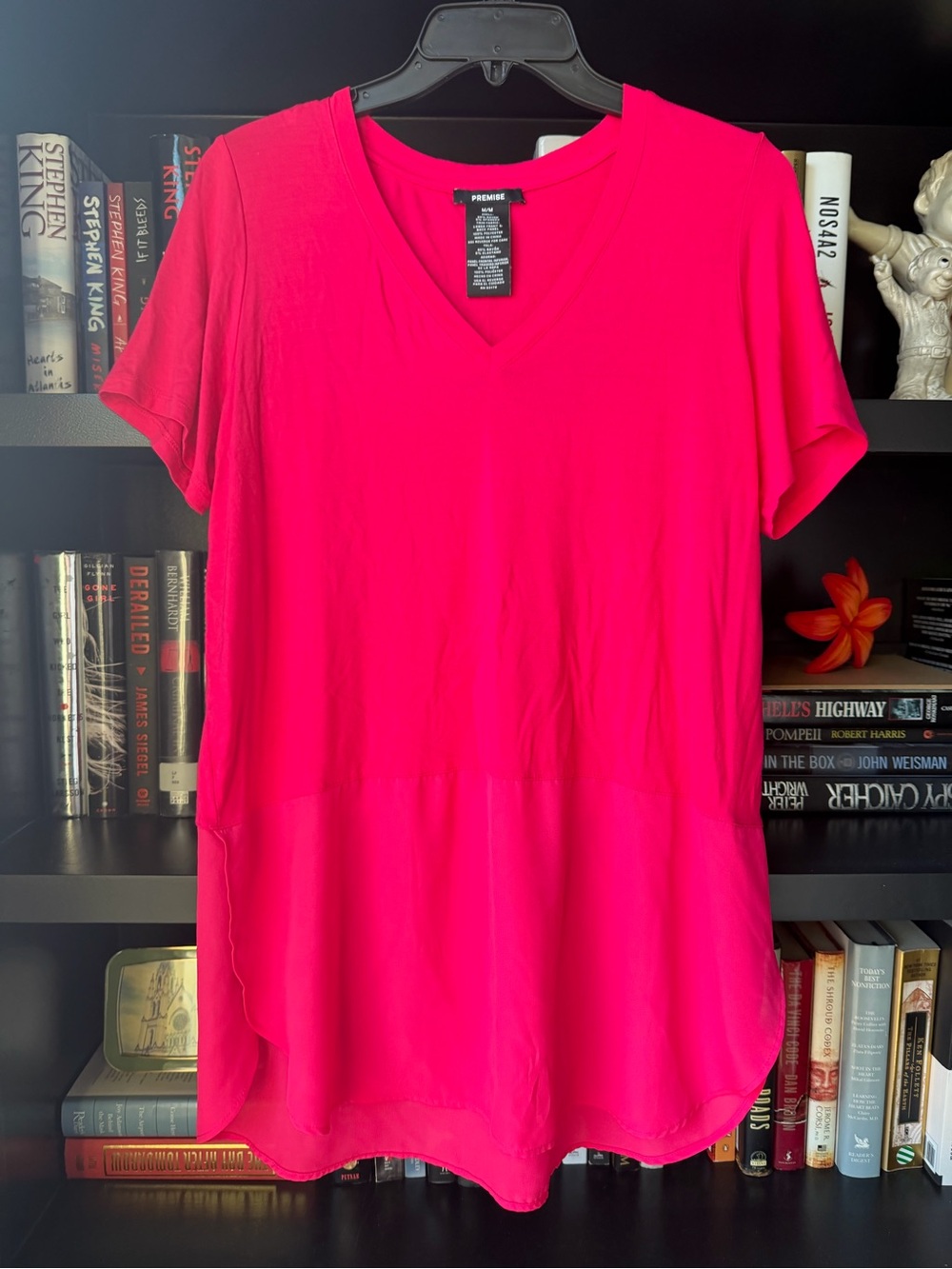 Premise Hot Pink V-Neck Short Sleeve Tunic